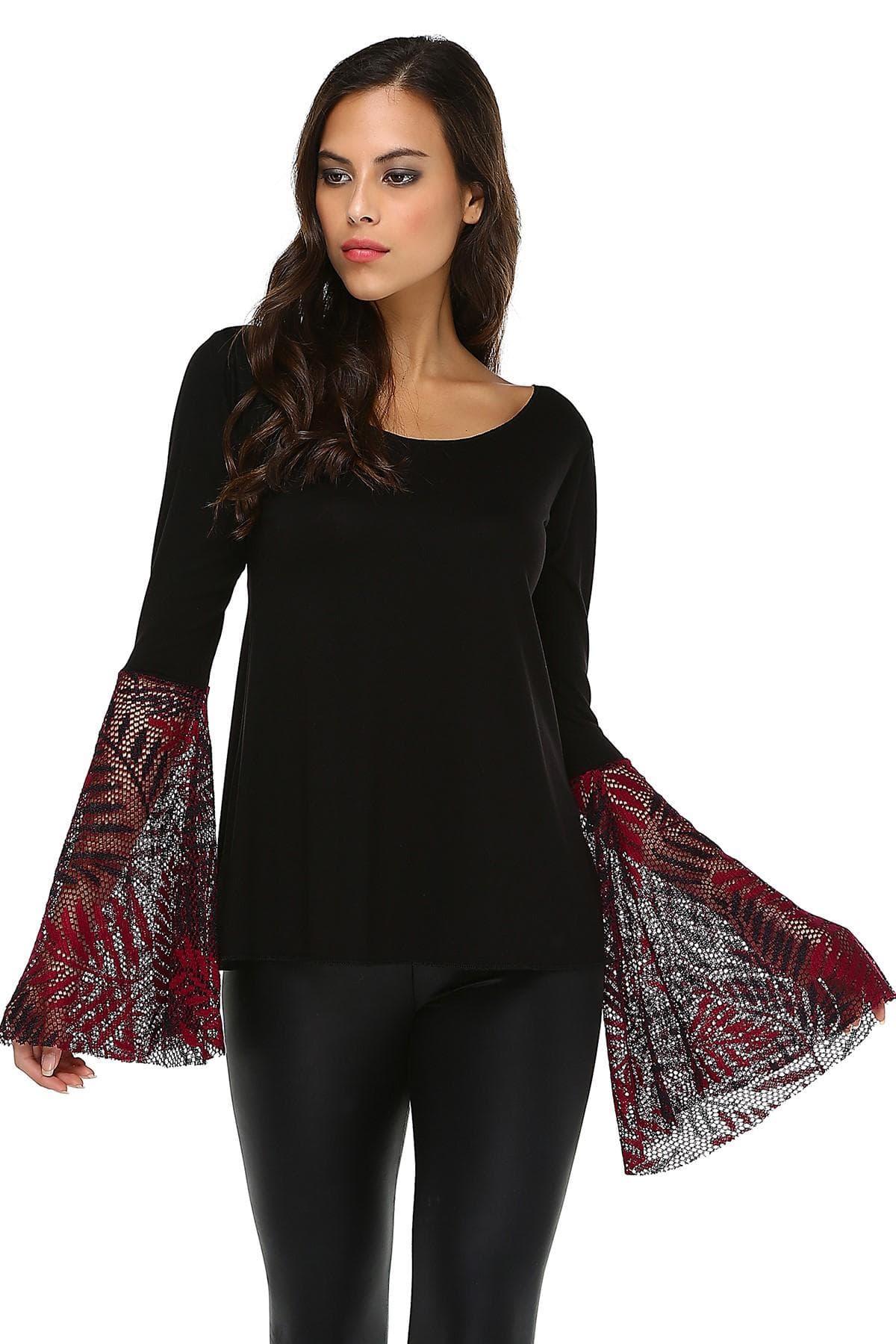 BORDO FİLE KOL DETAYLI BLUZ