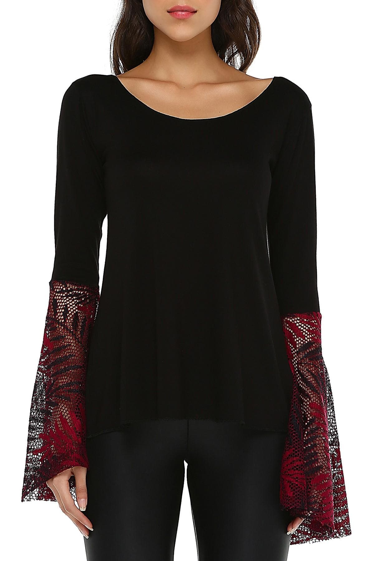 BORDO FİLE KOL DETAYLI BLUZ - 6