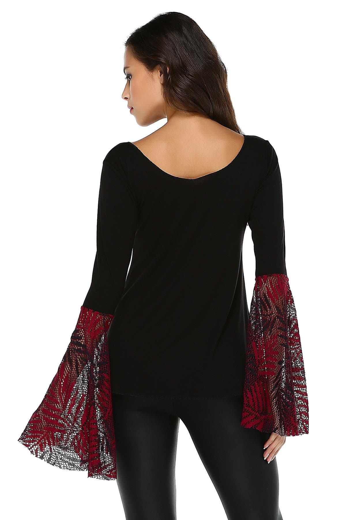 BORDO FİLE KOL DETAYLI BLUZ - 4