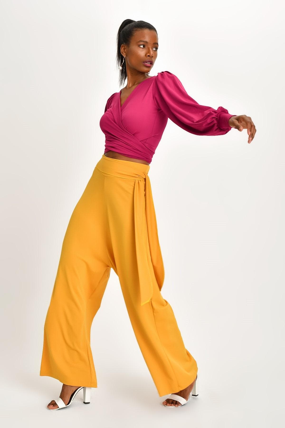 SARI BOL PAÇA PANTOLON - 2