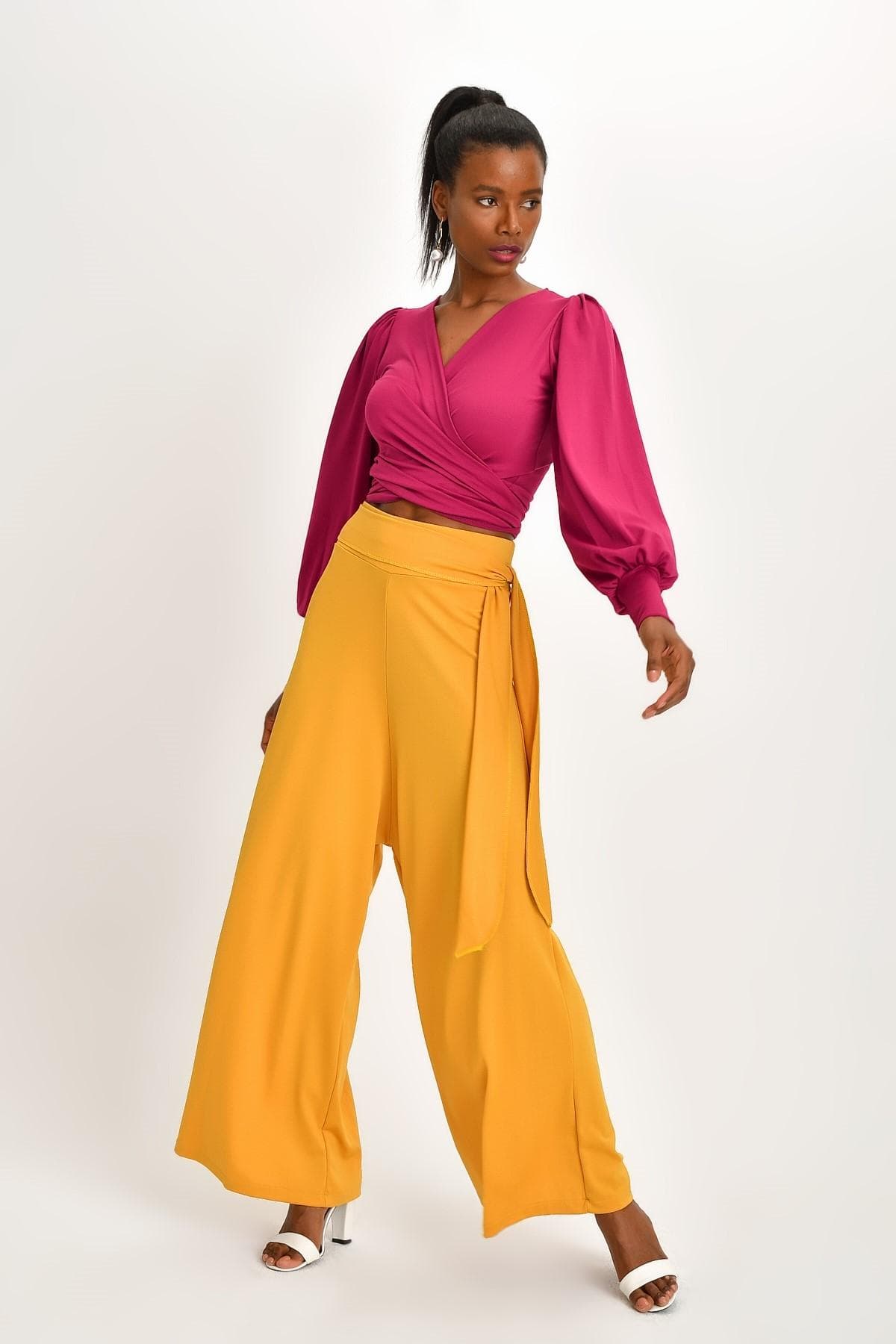 SARI BOL PAÇA PANTOLON - 4
