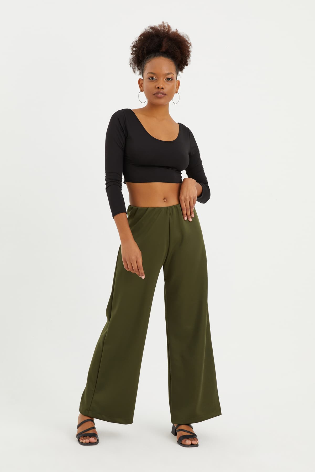 HAKİ BOL PAÇA PANTOLON - 5