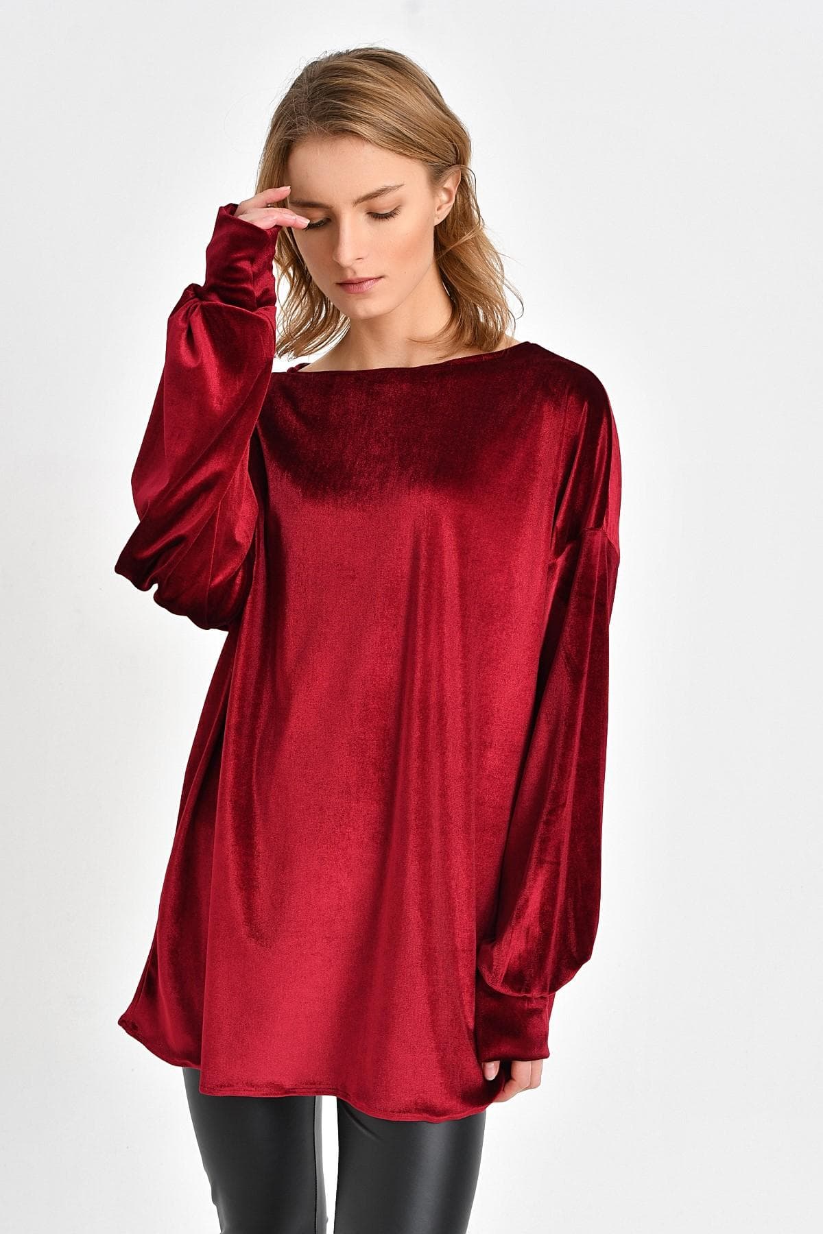 BORDO KADİFE TUNİK - 2