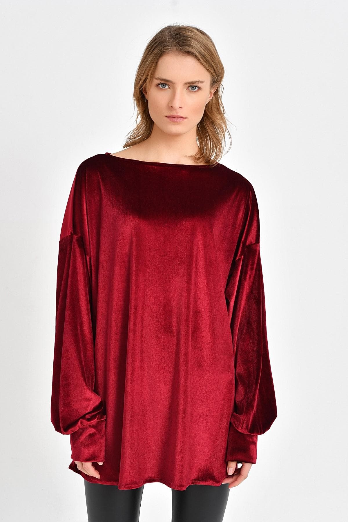 BORDO KADİFE TUNİK - 4