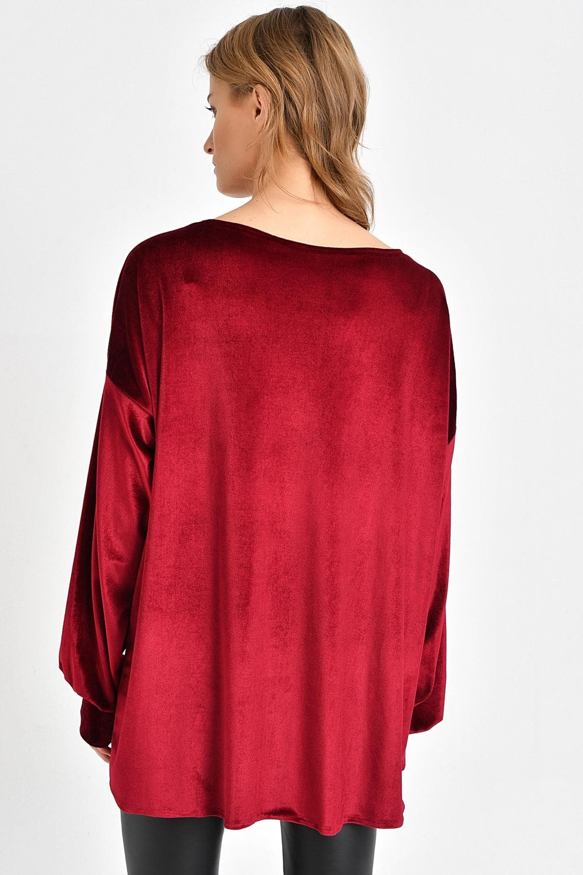 BORDO KADİFE TUNİK - 5