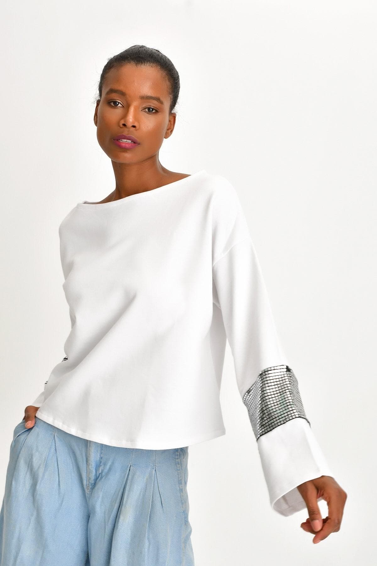 KOL DETAYLI SWEATSHRT  - 5