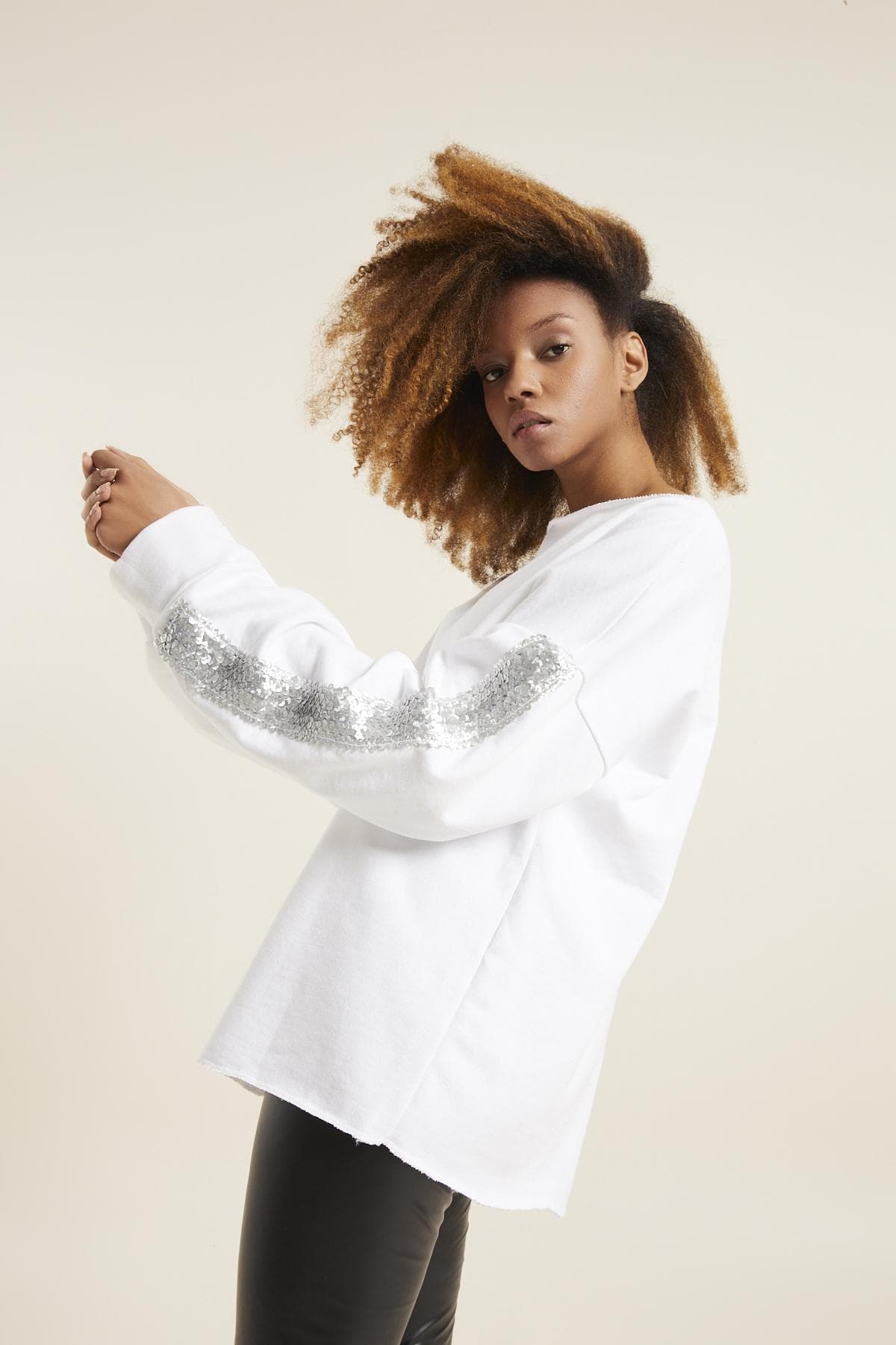 LAME KOL DETAY SWEATSHIRT  - 2