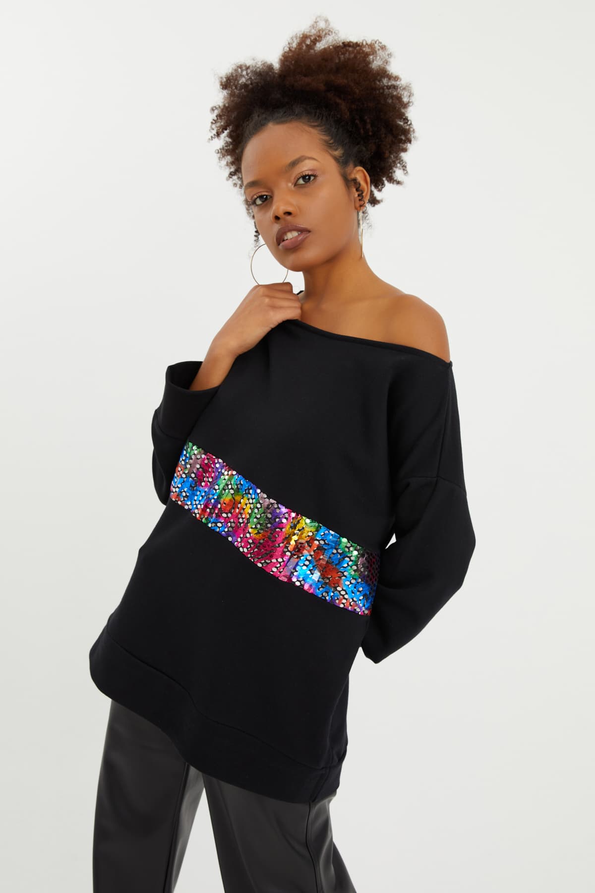 PAYETLİ SWEATSHIRT  - 2