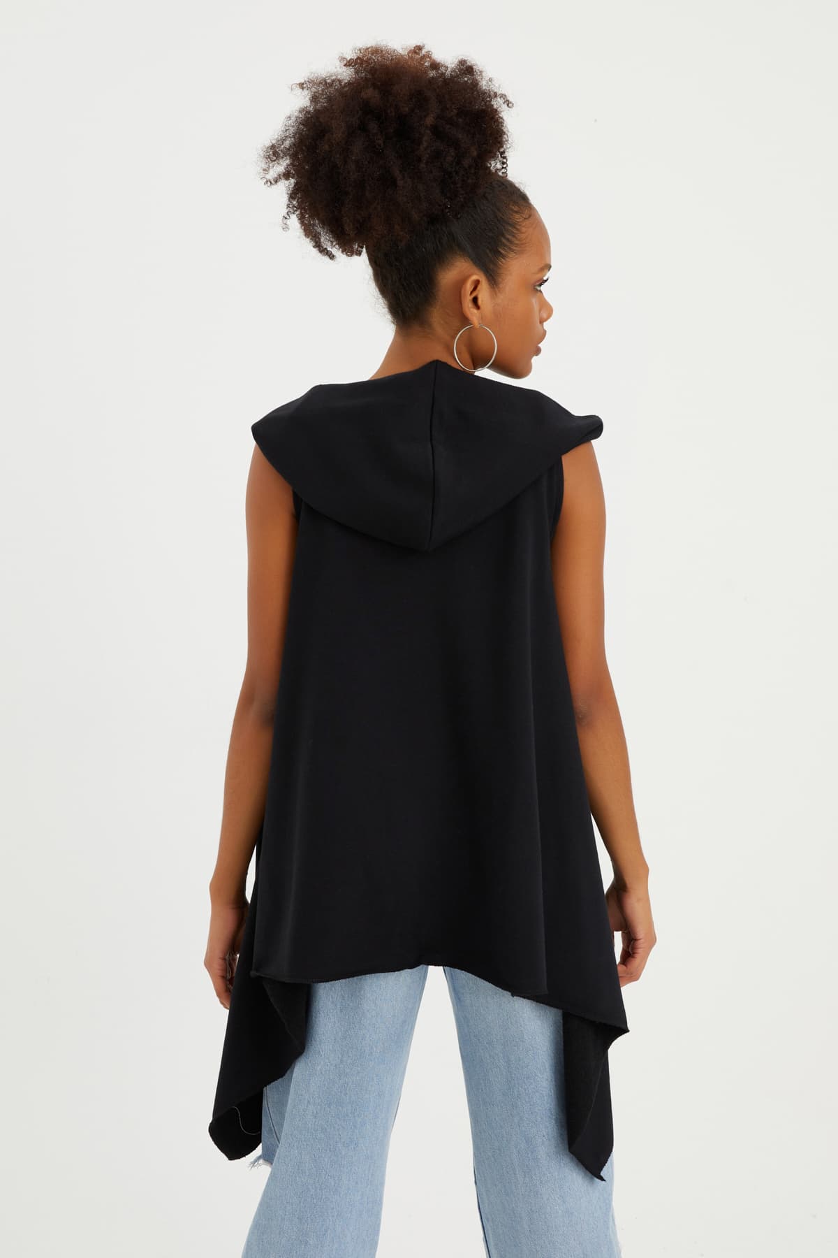 SİYAH KOLSUZ SWEATSHIRT - 5