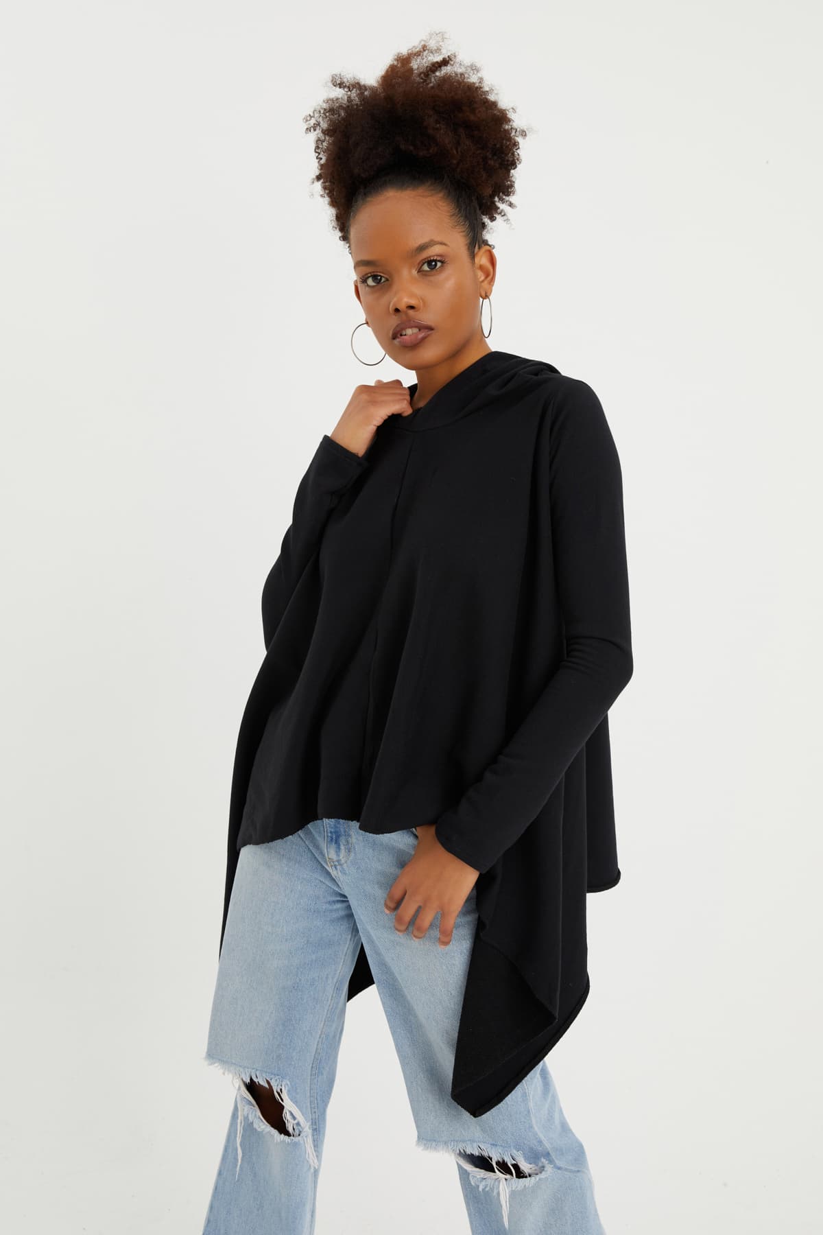 SİYAH SALAŞ SWEATSHIRT  - 2