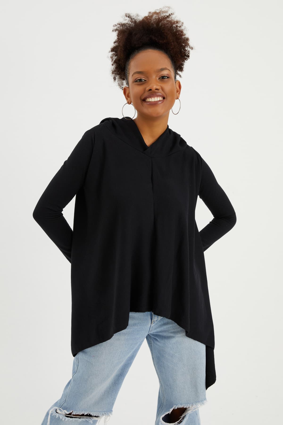 SİYAH SALAŞ SWEATSHIRT  - 5