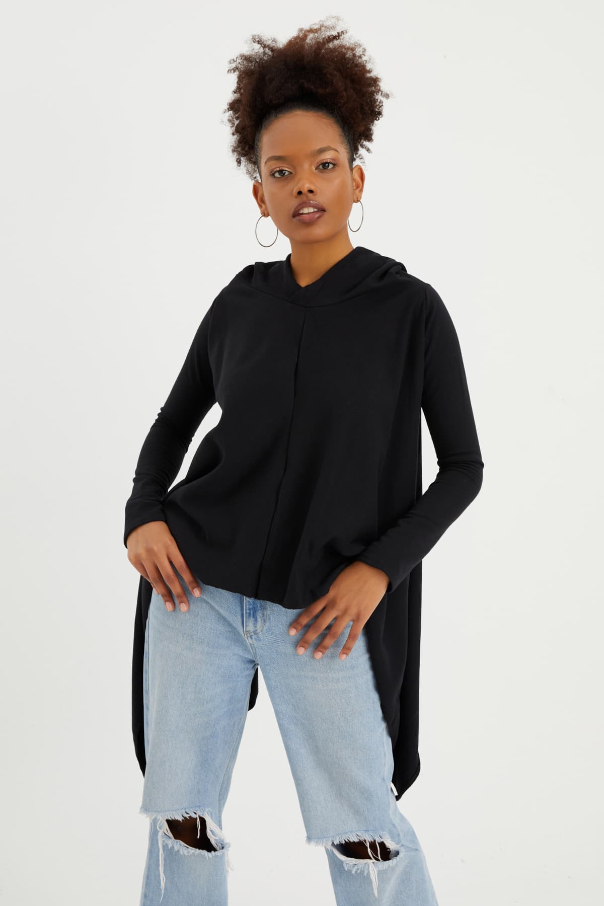 SİYAH SALAŞ SWEATSHIRT  - 3