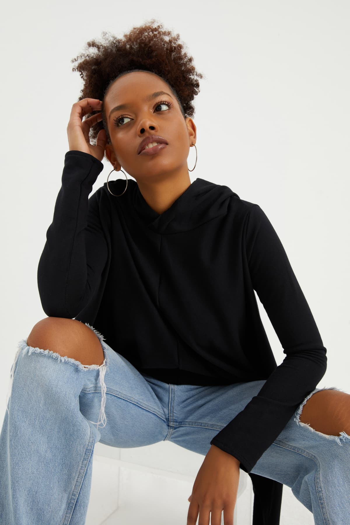 SİYAH SALAŞ SWEATSHIRT  - 6