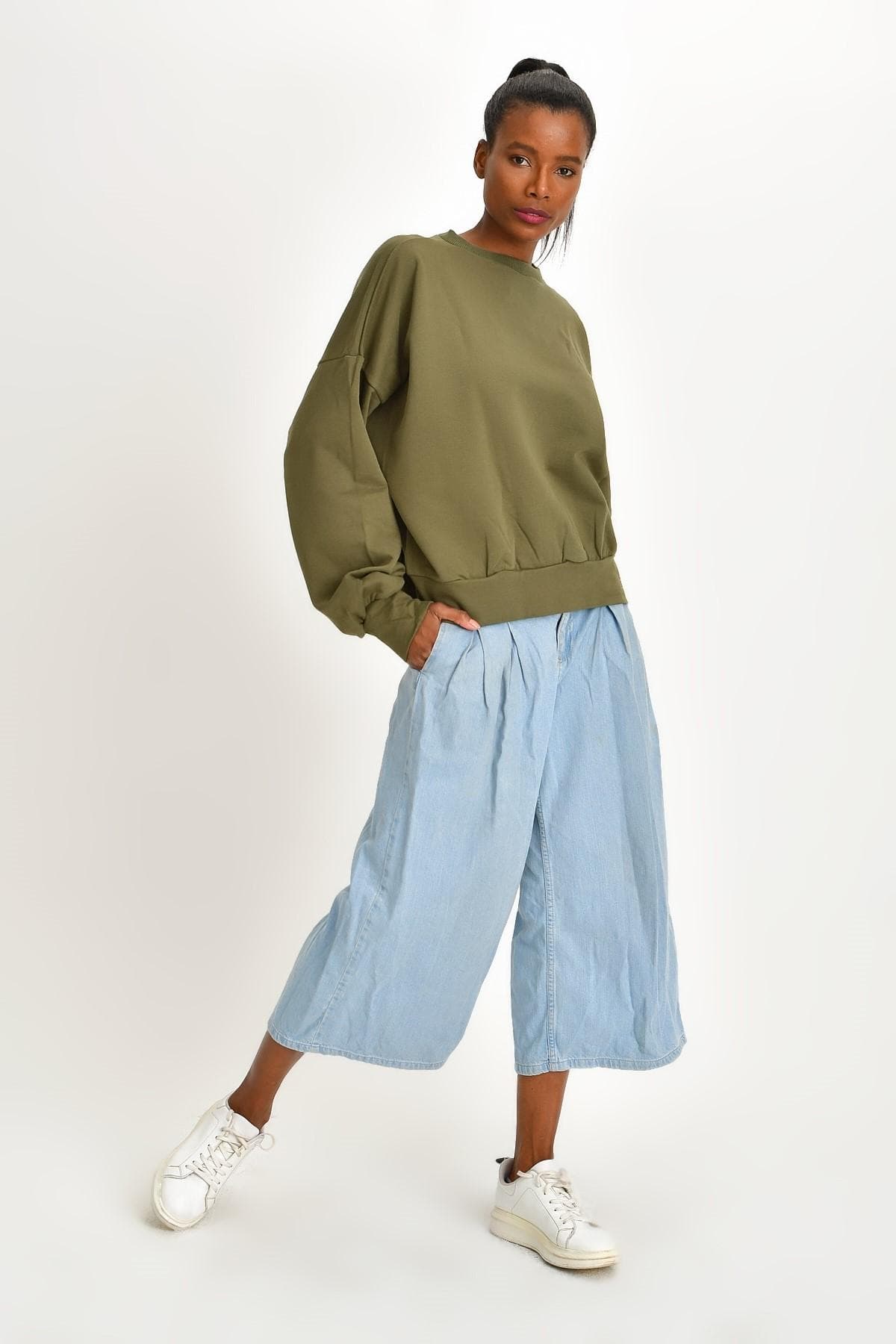 BASİC HAKİ SWEATSHIRT