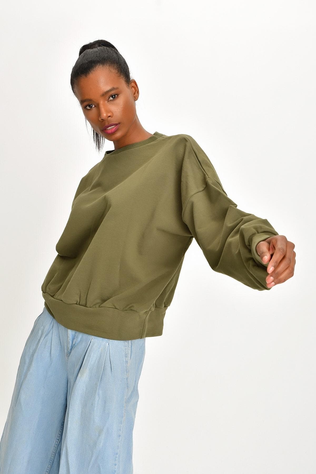 BASİC HAKİ SWEATSHIRT - 2