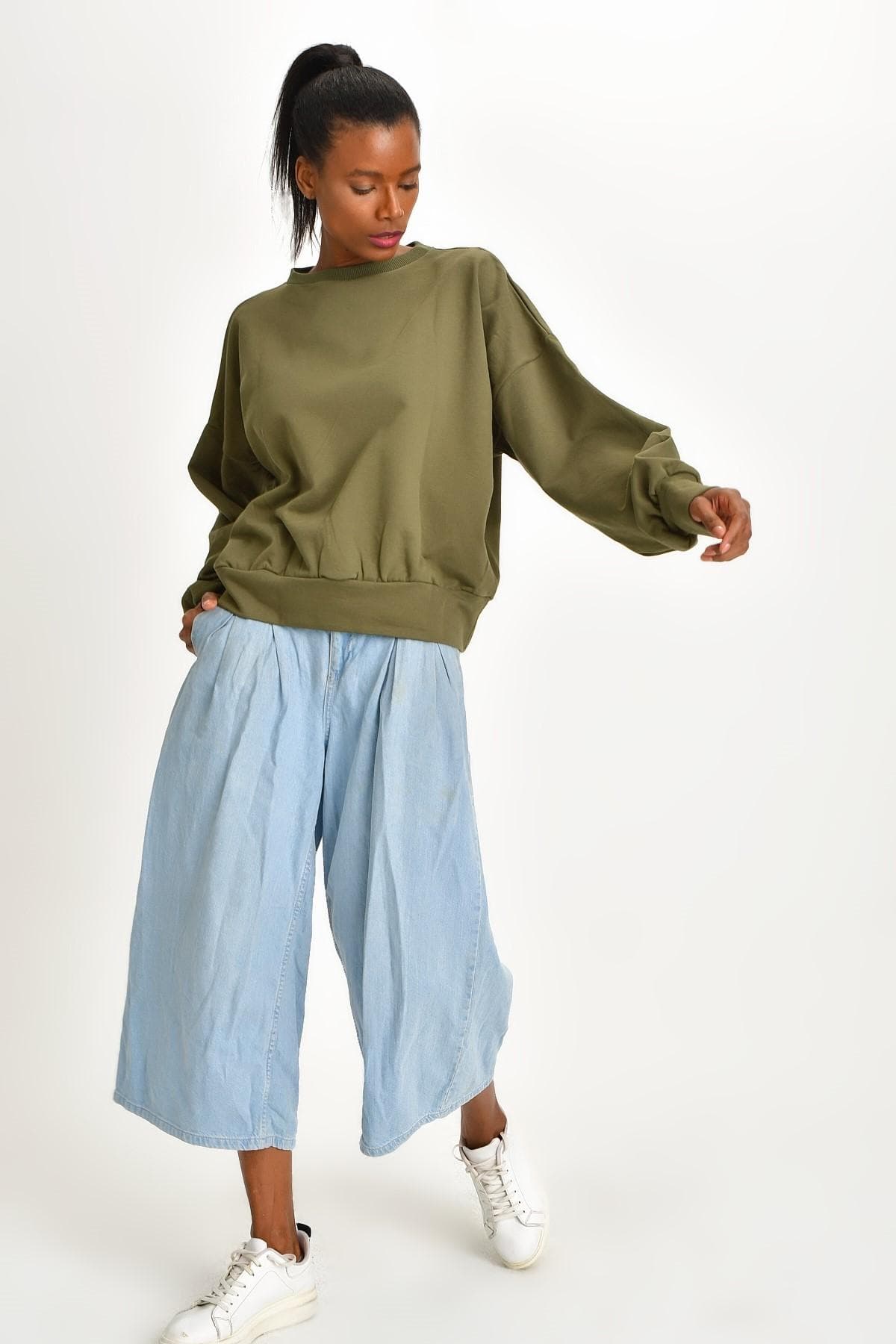 BASİC HAKİ SWEATSHIRT - 3