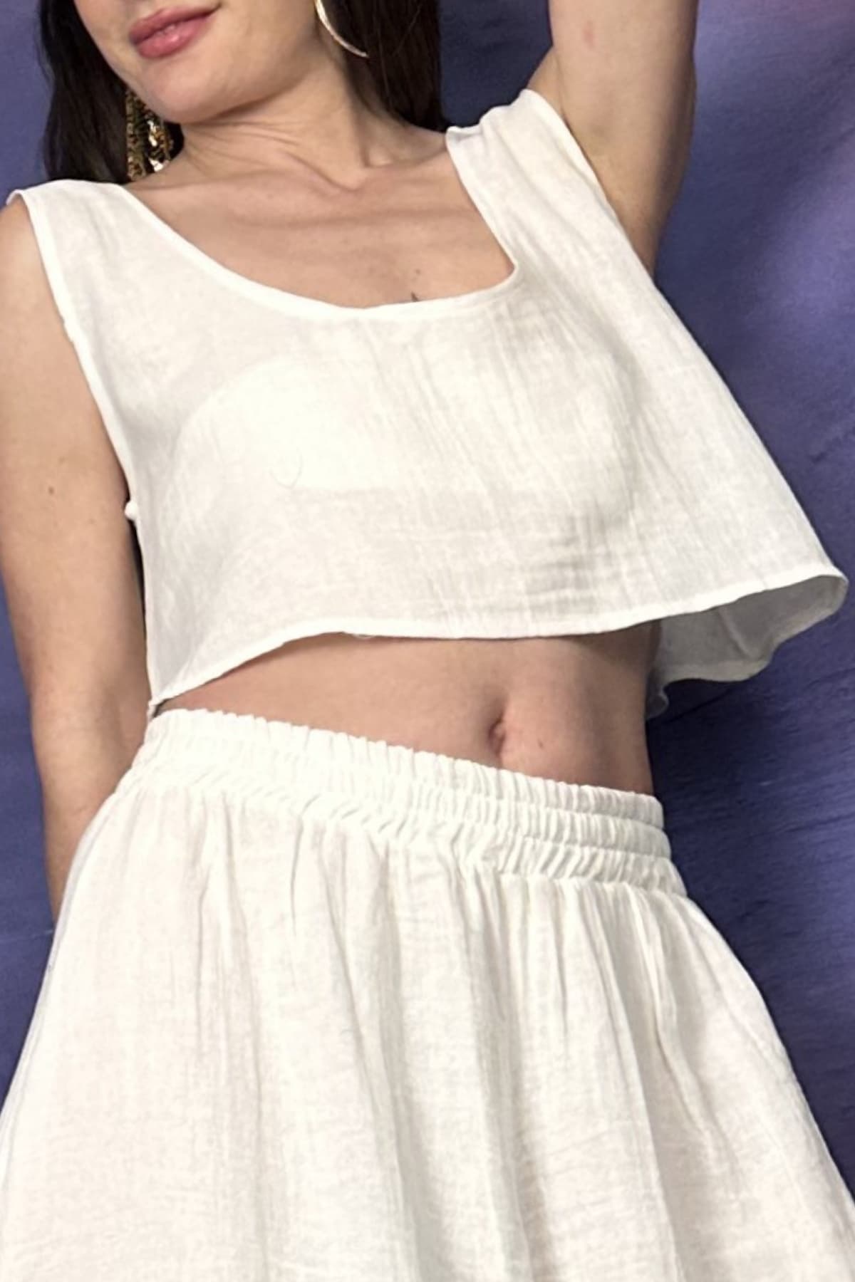 BAMBU CROP ASKILI BLUZ - 3