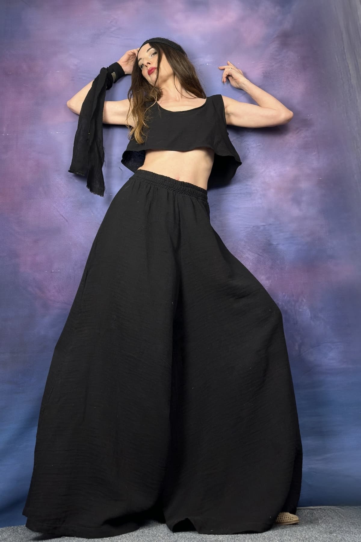 BAMBU CROP ASKILI BLUZ - 2