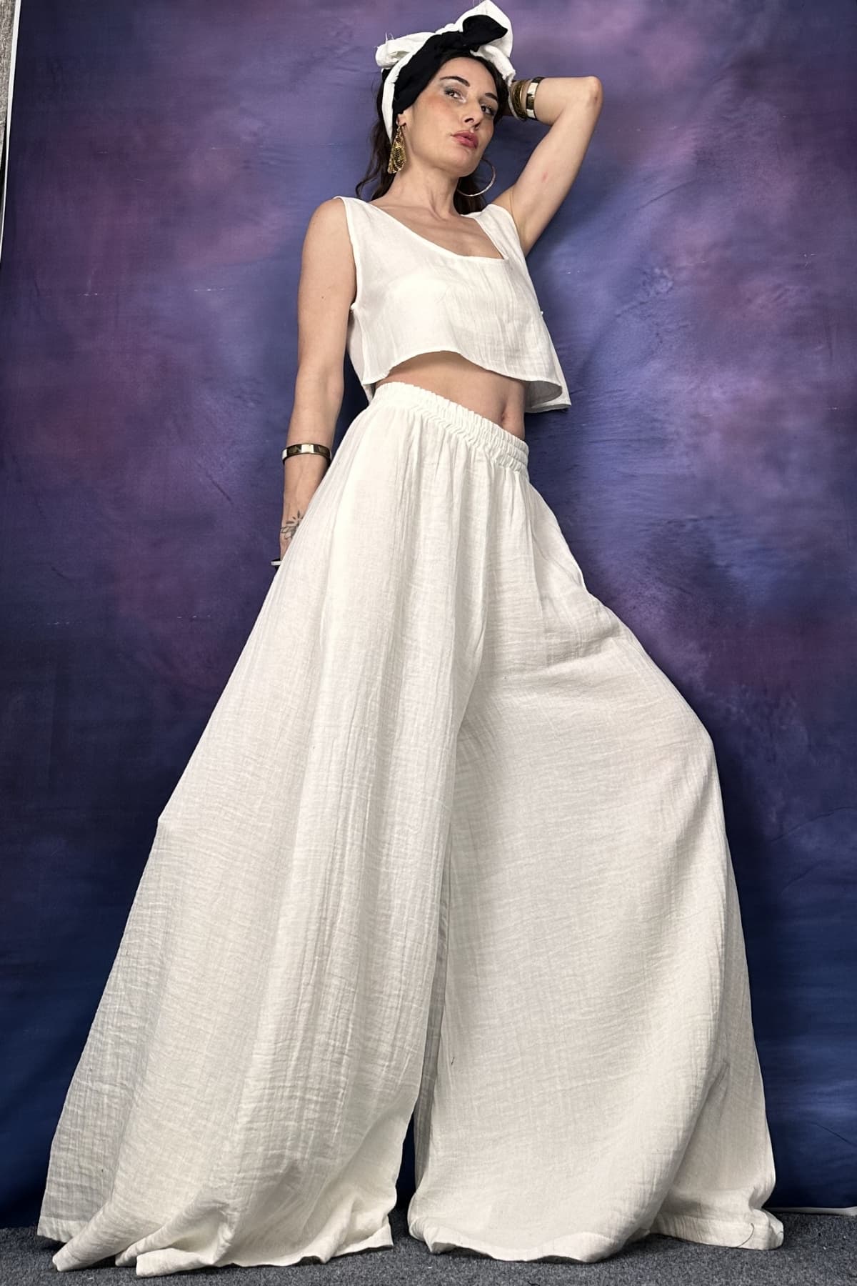 BAMBU CROP ASKILI BLUZ - 2