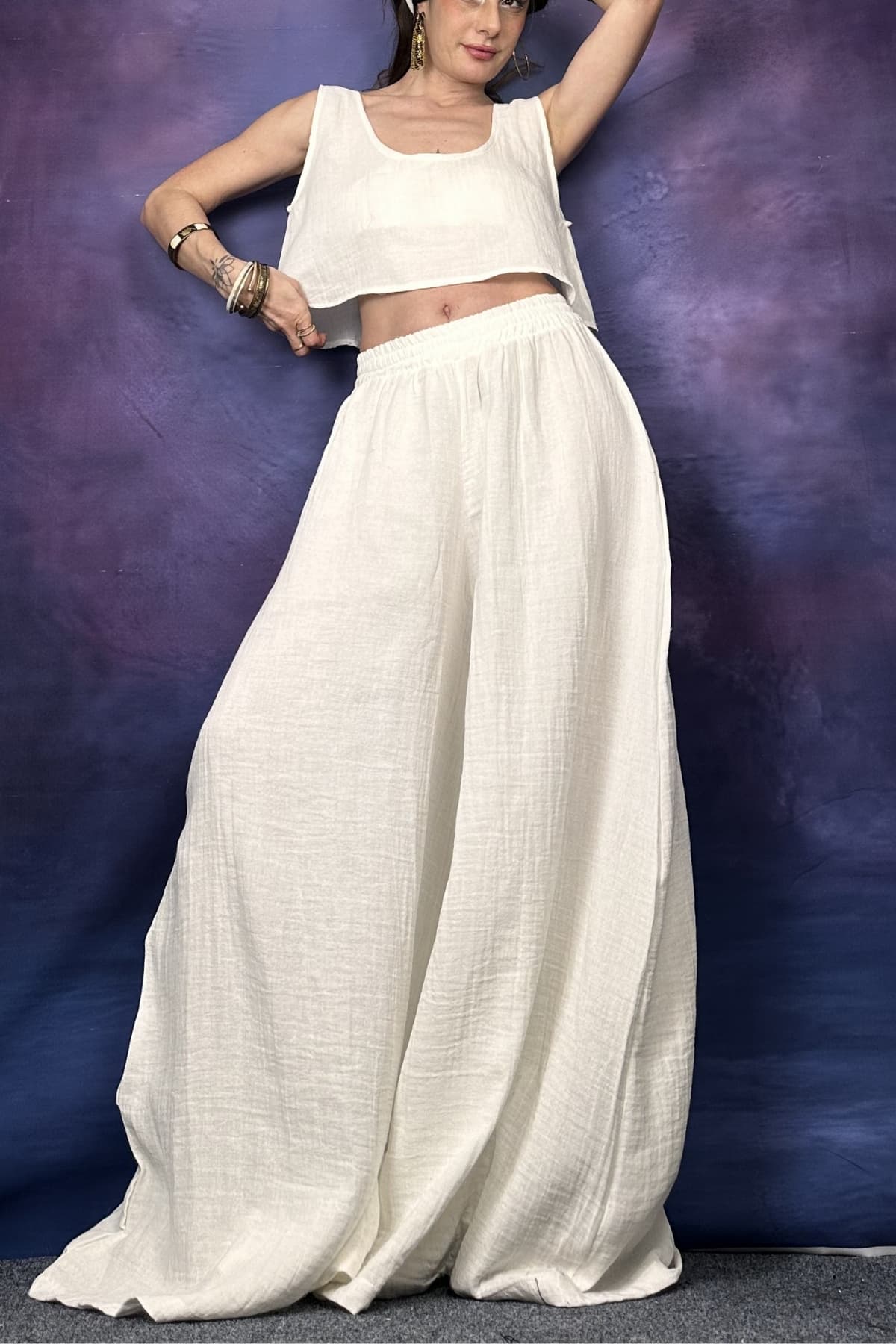 BAMBU CROP ASKILI BLUZ - 4