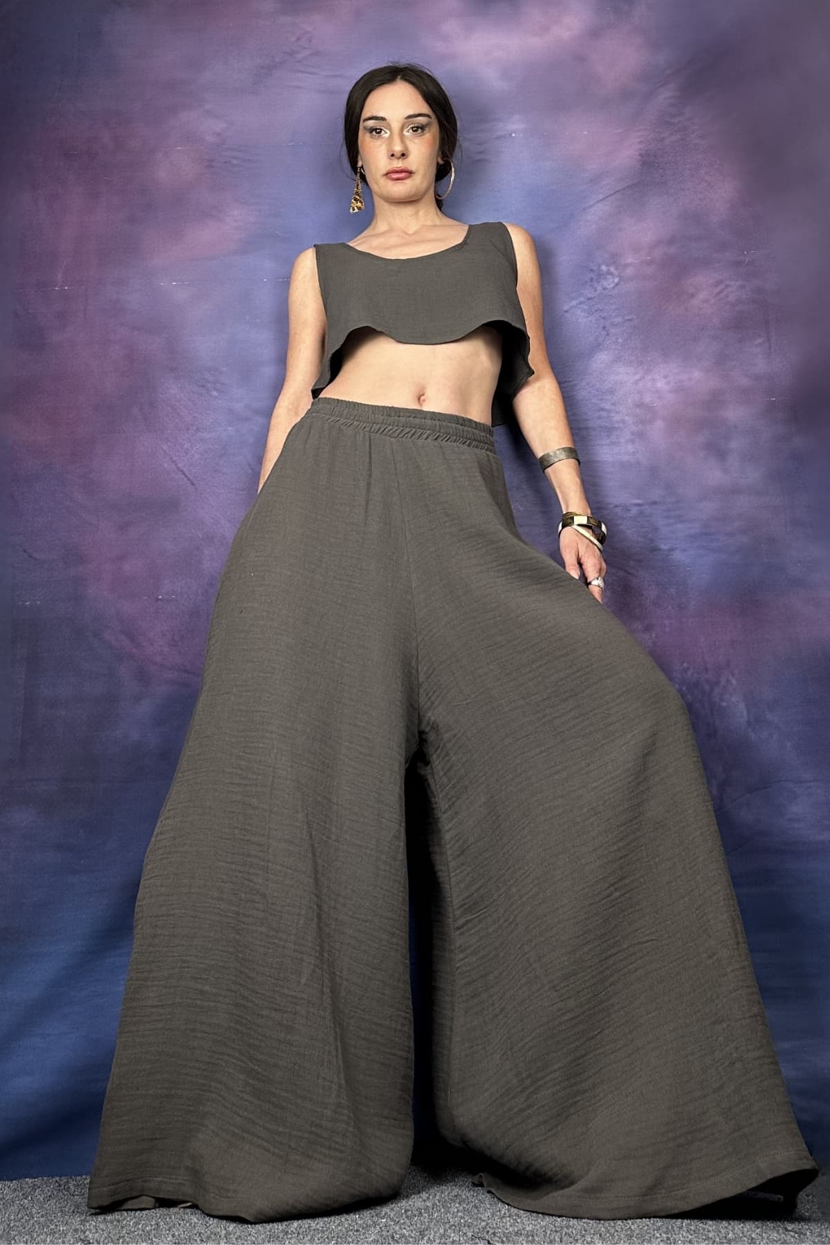 BAMBU CROP ASKILI BLUZ - 2