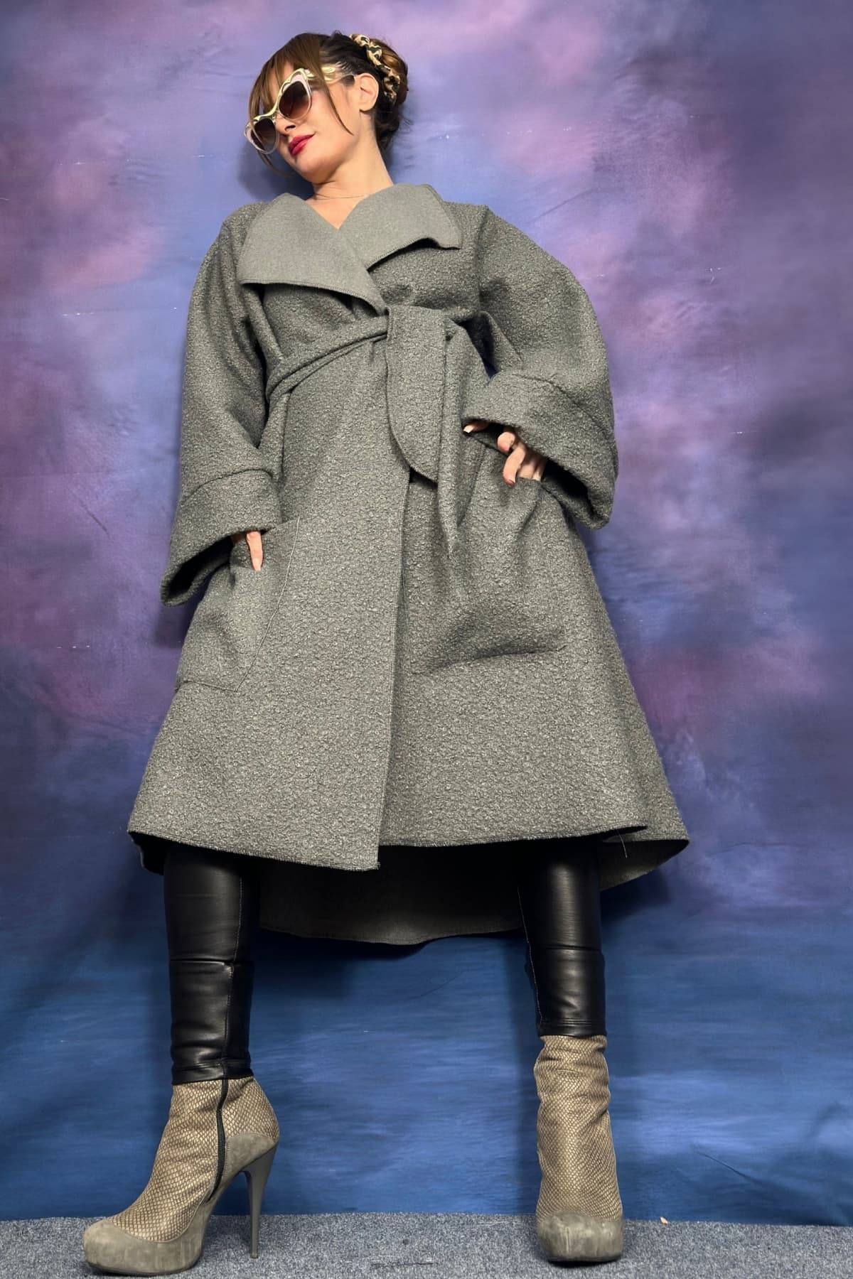 BUKLET DİZALTI CEPLİ GENİŞ KESİM HIRKA/KABAN/CEKET - 5