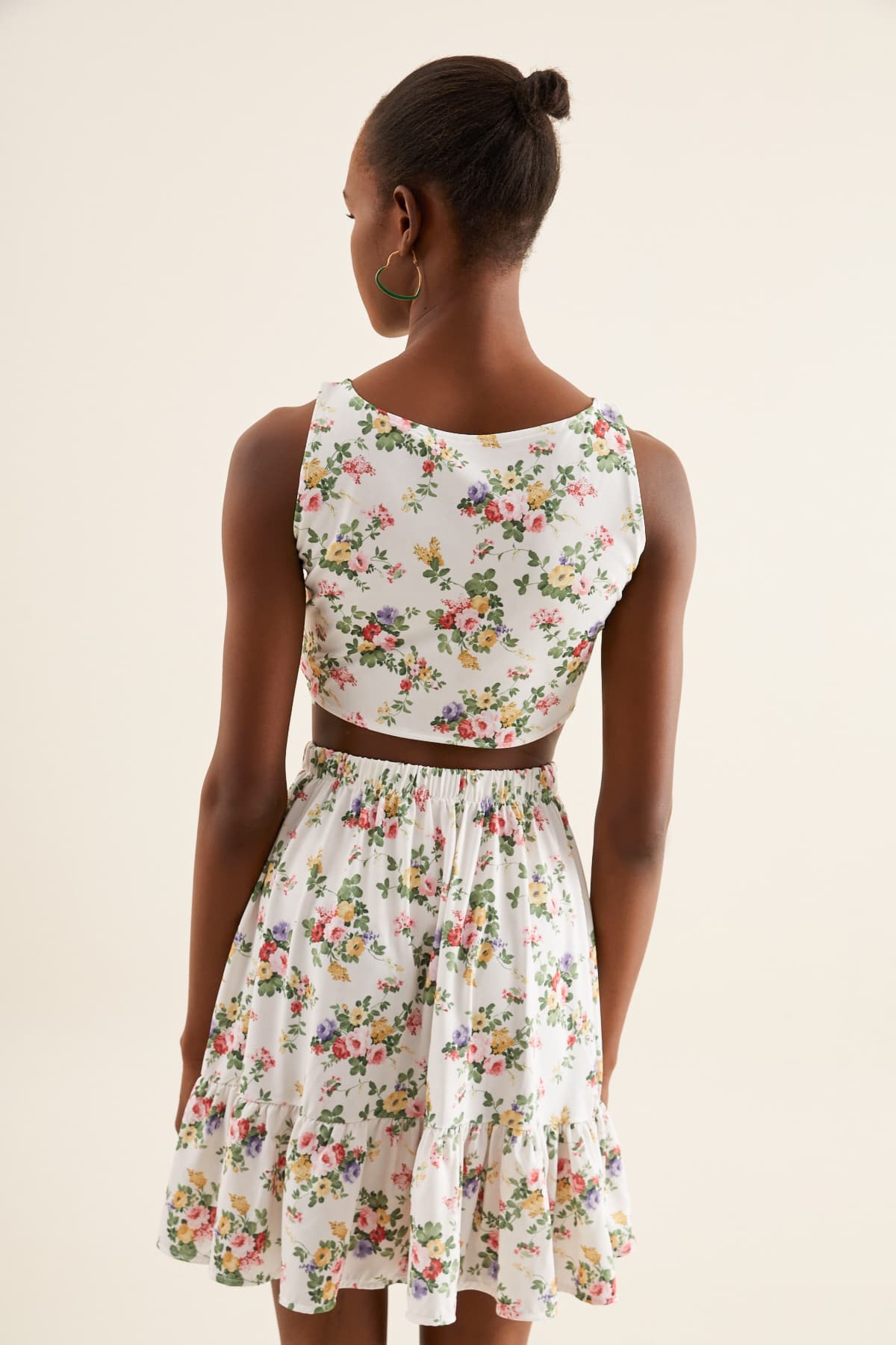 ÇİÇEKLİ CROP BLUZ - 4