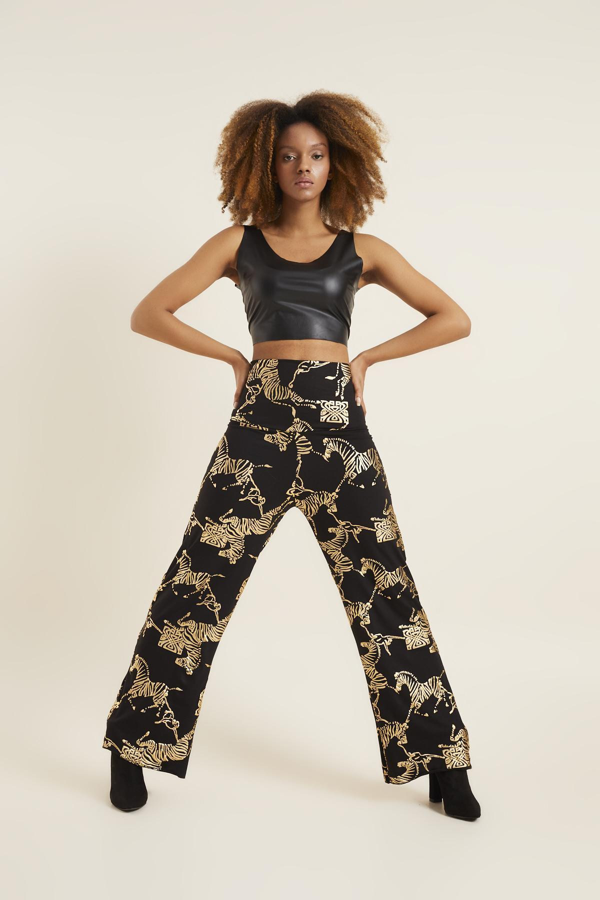 ZEBRA DESENLİ BOL PAÇA PANTOLON