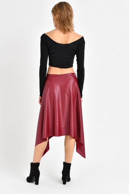 ASİMETRİK DERİ ETEK 