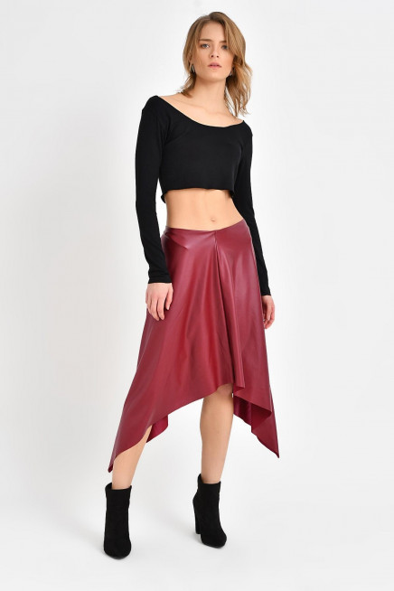 ASİMETRİK DERİ ETEK 