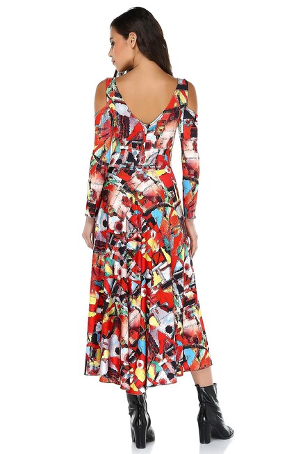 DESENLİ MAXİ ELBİSE 