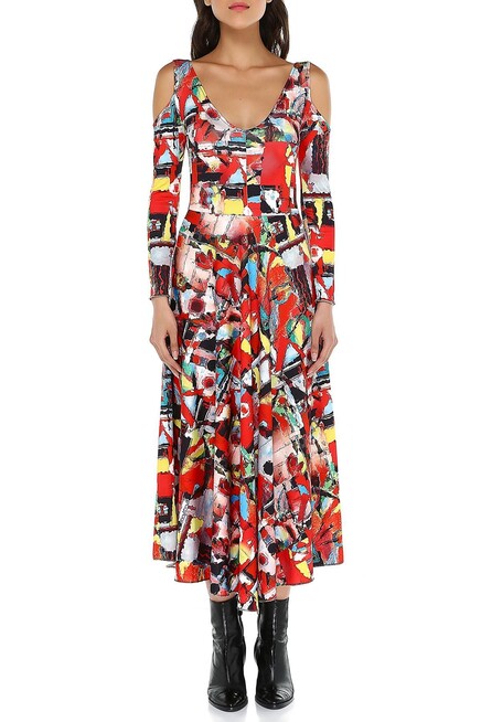 DESENLİ MAXİ ELBİSE 