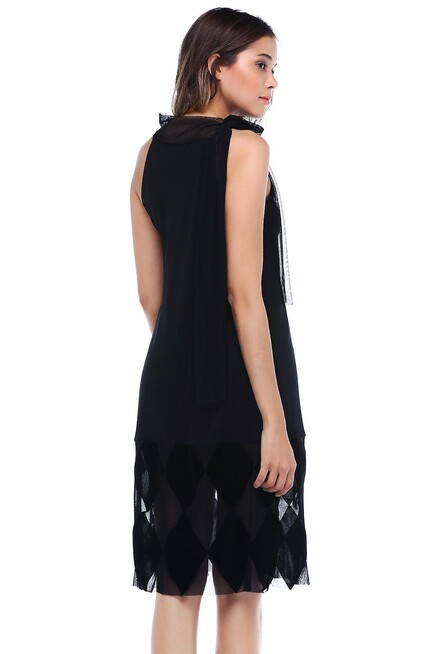 ETEK UCU DETAYLI ELBİSE  