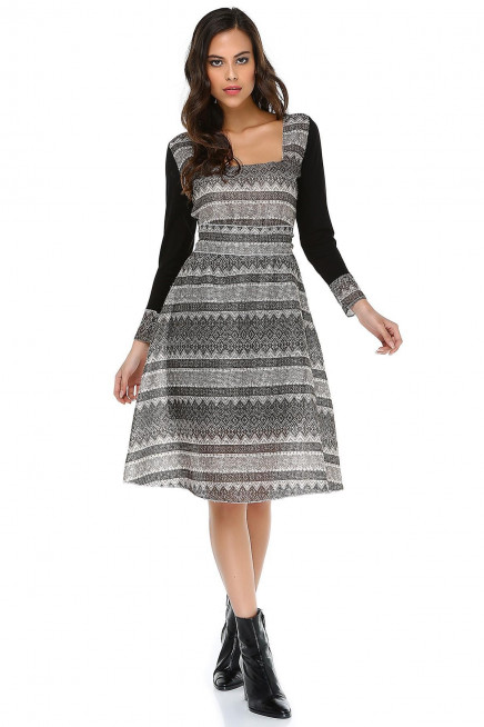 ETNİK DESENLİ ELBİSE  