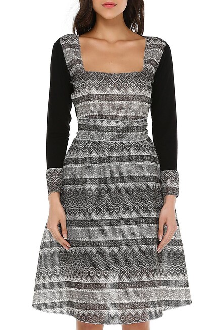 ETNİK DESENLİ ELBİSE  