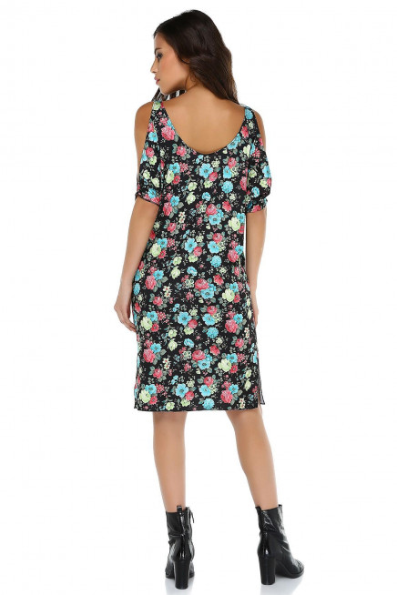 GENİŞ KESİM OMUZ DEKOLTELİ ELBİSE  