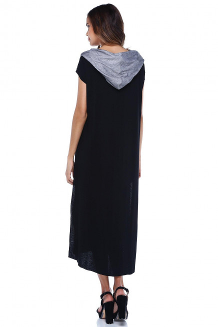 KAPŞONLU GENİŞ KESİM ELBİSE  