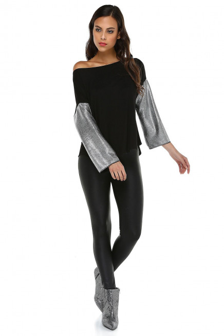 KOLU LAME DETAY TUNİK  