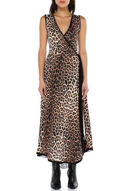 LEOPAR DESENLİ MAXİ ANVELOP ELBİSE  