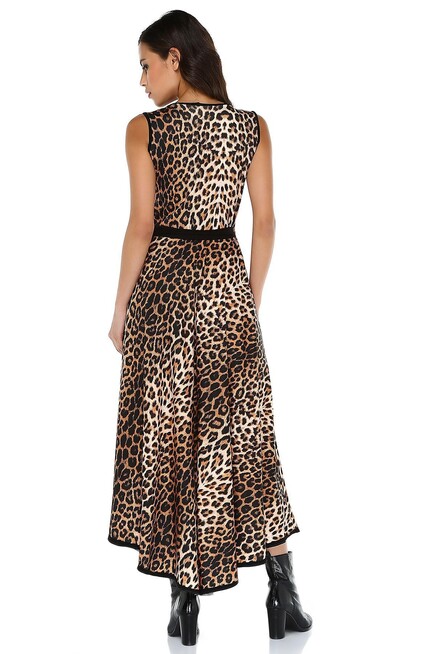 LEOPAR DESENLİ MAXİ ANVELOP ELBİSE  