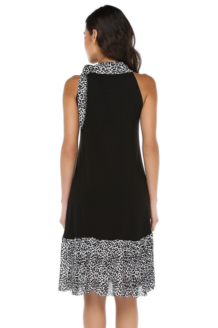 LEOPAR TÜL DETAYLI ELBİSE  