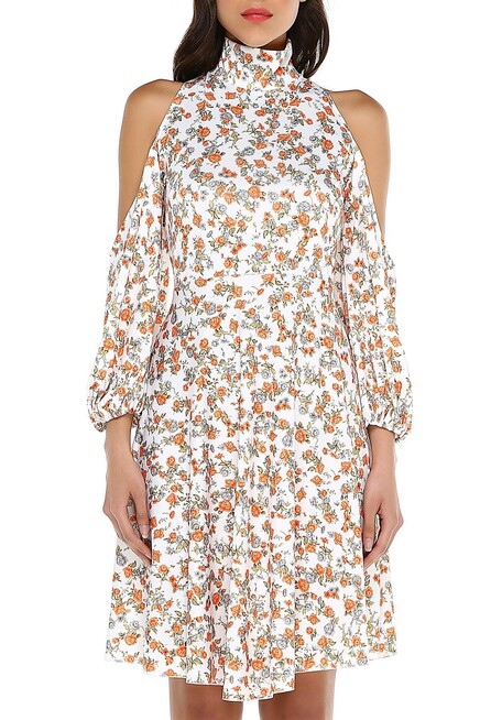 OMUZ VE SIRT DEKOLTELİ MİDİ ELBİSE  