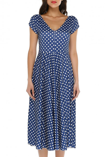 PUANTİYELİ V YAKA ELBİSE  