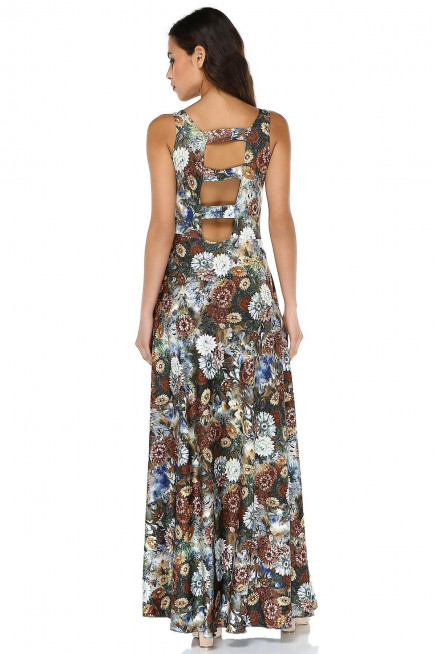 SIRTI BANTLI MAXİ ELBİSE  