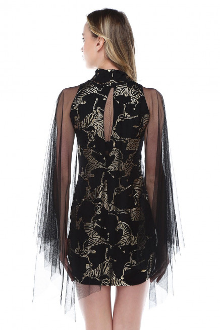 TÜL DETAYLI ELBİSE 