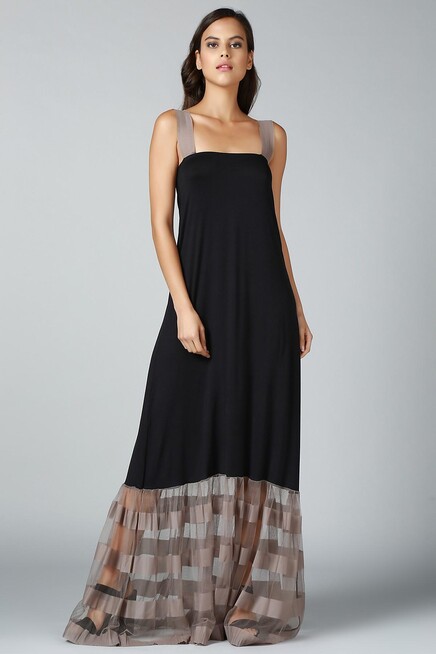 TÜL DETAYLI ELBİSE  