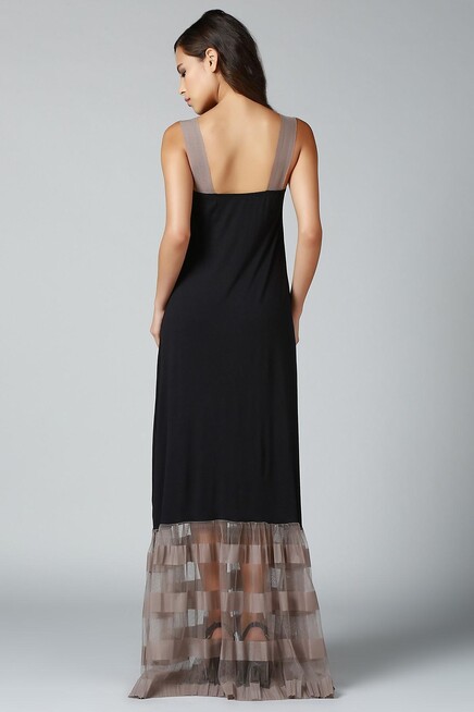 TÜL DETAYLI ELBİSE  