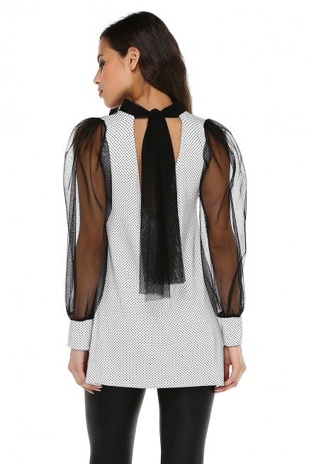 TÜL KOLLU PUANTİYE TUNİK  