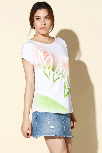 YAPRAK DESEN T-SHIRT   