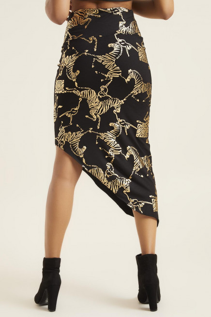 ASİMETRİK ZEBRA DESENLİ ETEK